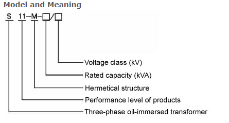 10kv 20kv Oil-Immersed Transformer Model And Meaning