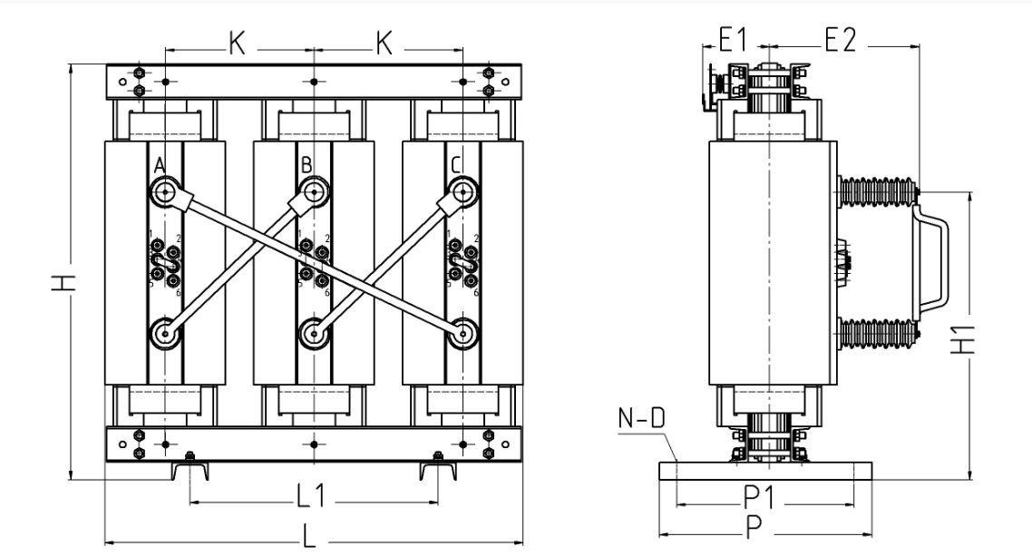 SCB Series Epoxy Resin Dry-Type Transformer Drawings